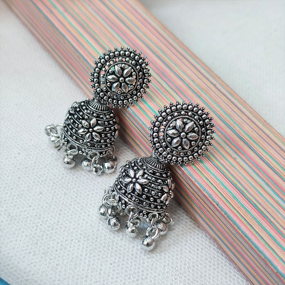 Darshana Jewels oxidised Plated Jhumki Earrings
