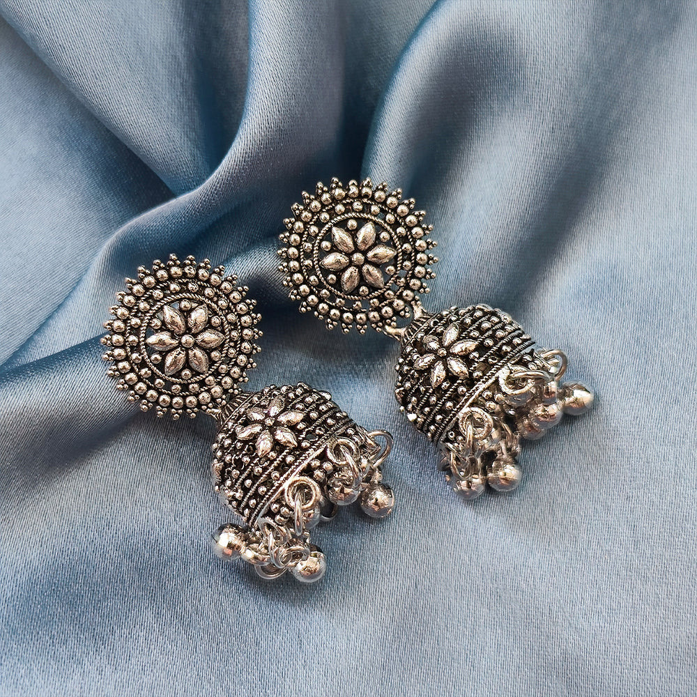 Darshana Jewels oxidised Plated Jhumki Earrings