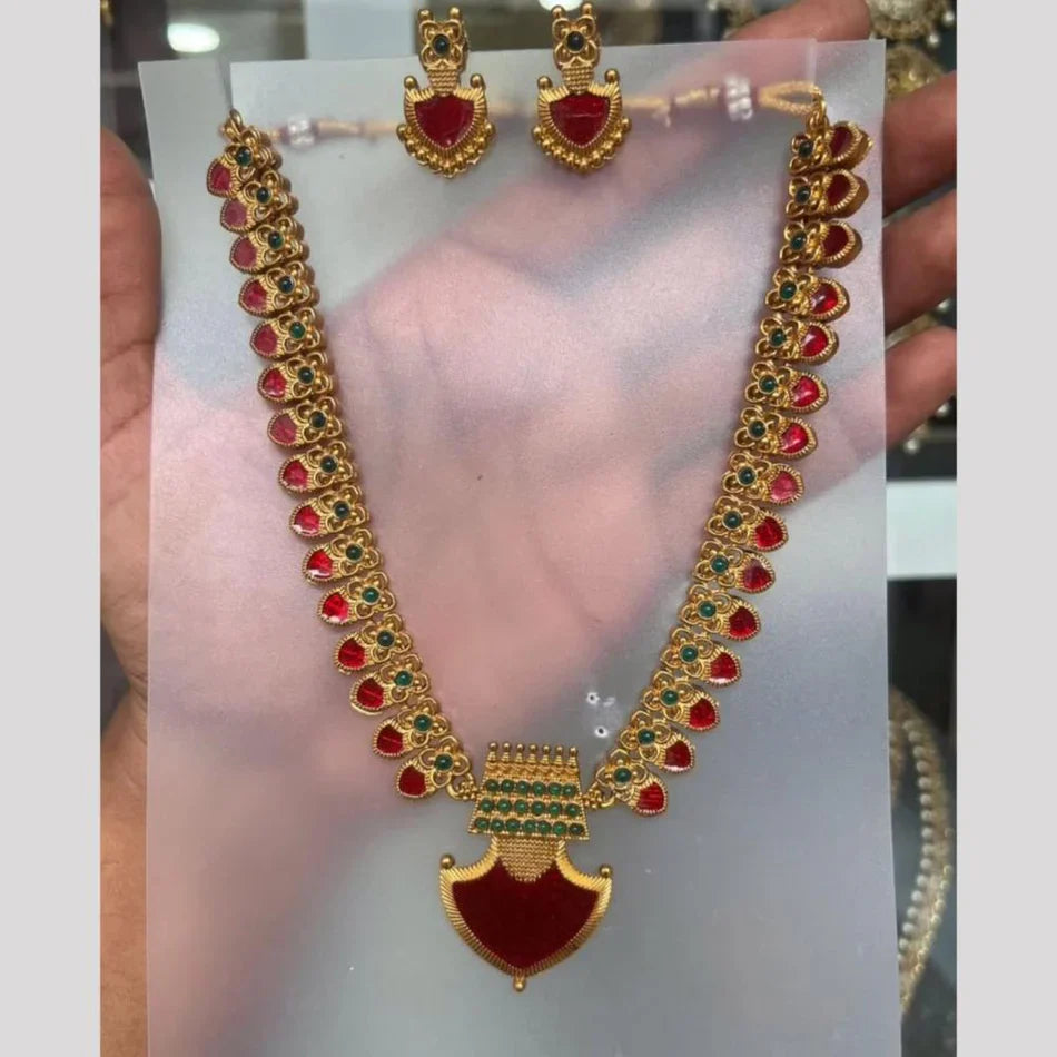 Darshana Jewels Elegant Pota Stone Necklace Set