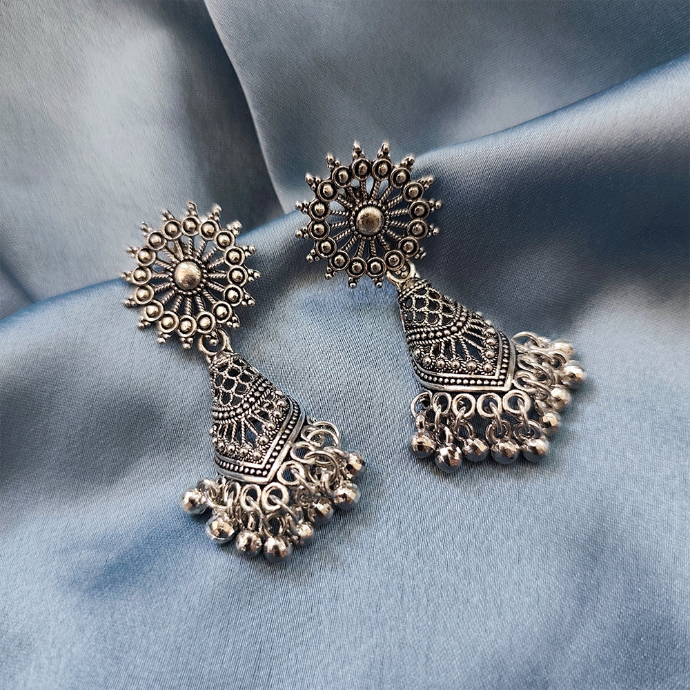 Darshana Jewels oxidised Plated Jhumki Earrings