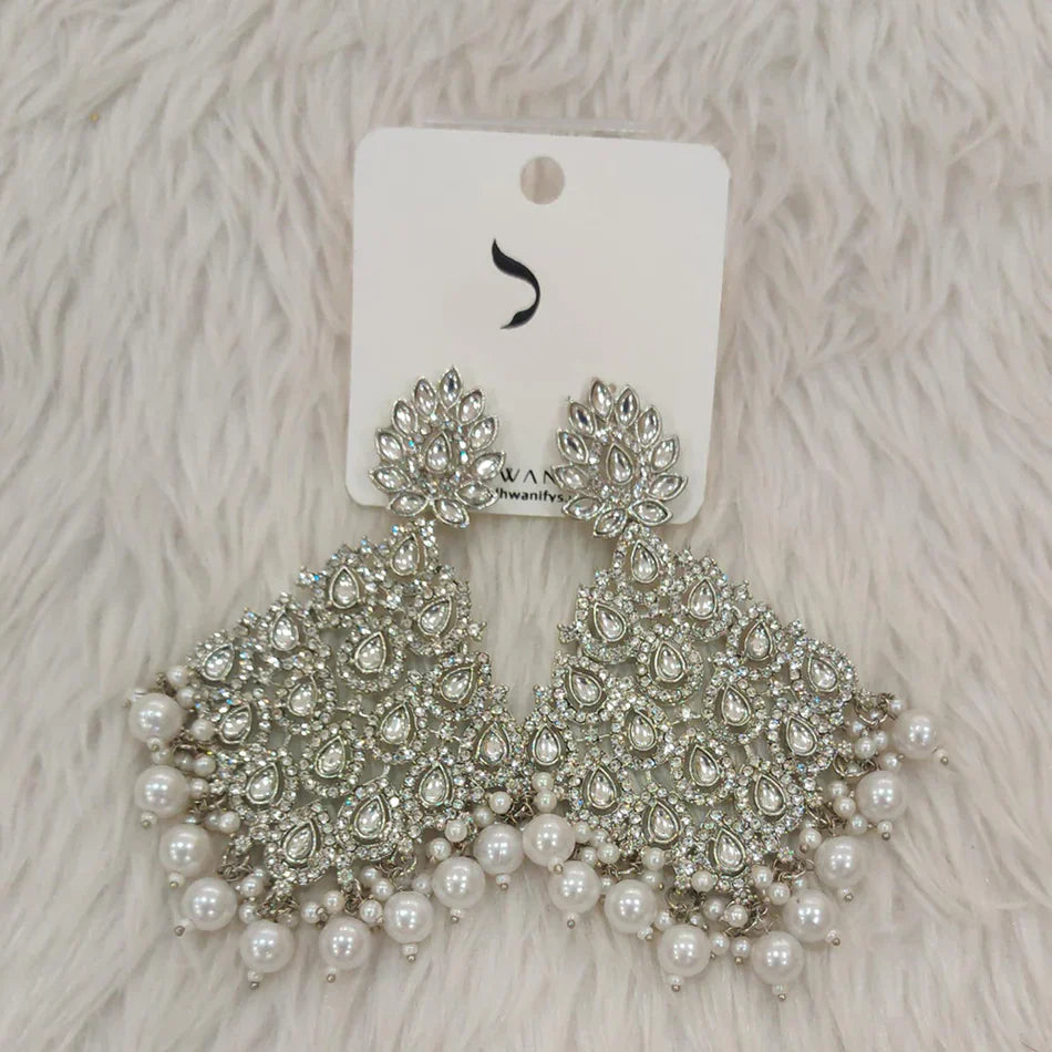 Darshana Jewels Luxury Kundan Stone And Austrian Stone Necklace Set 