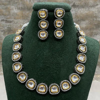 Darshana Jewels 2 Tone Luxury Kundan Stone And Austrian Stone Necklace Set 