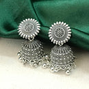 Darshana Jewels  Oxidised Plated Floral Jhumki Earrings