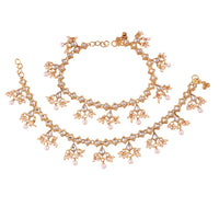 Darshana Jewels Luxury Kundan Stone And Pearl Payal \Anklet