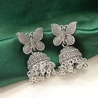 Darshana Jewels  Oxidised Plated Butterfly Jhumki Earrings