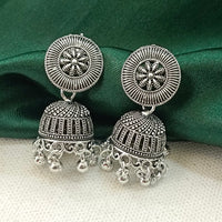 Darshana Jewels  Oxidised Plated Round Jhumki Earrings