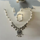Asha Beads Oxidised Plated Shell And Ghungroo Combo Set