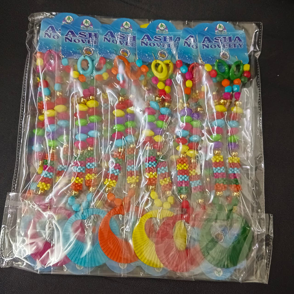 Asha Beads Fancy Colorful Beads Jewellery Necklace Set (Set of 12)