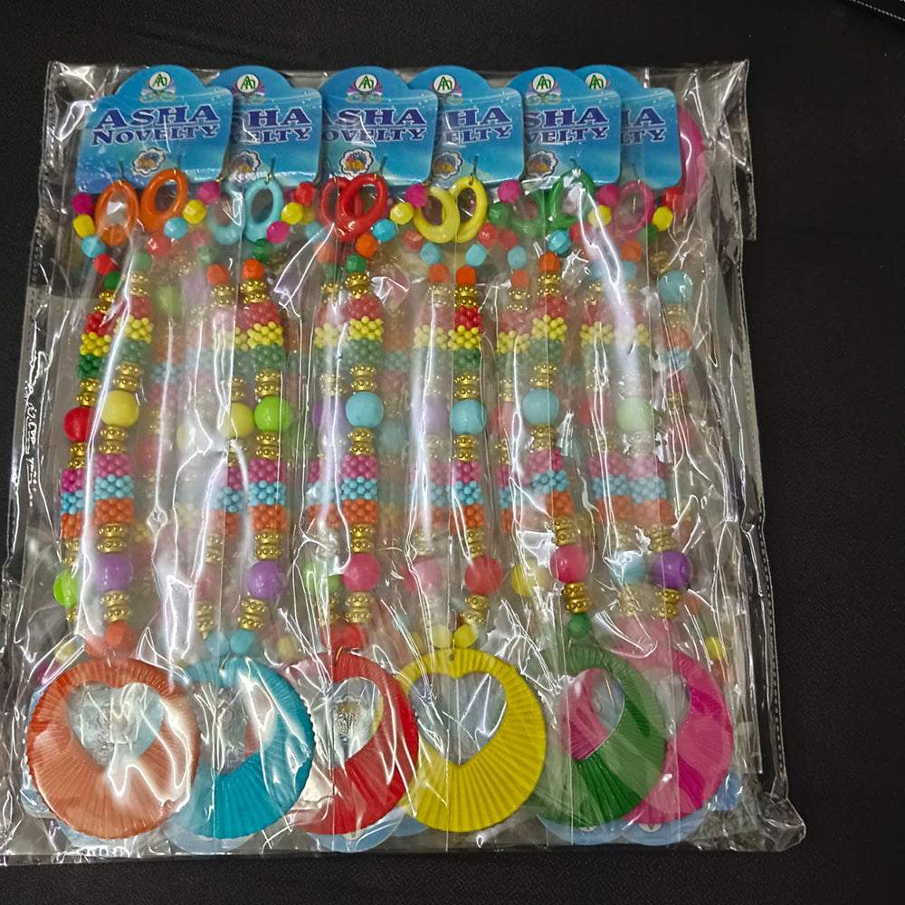 Asha Beads Fancy Colorful Beads Jewellery Necklace Set (Set of 12)