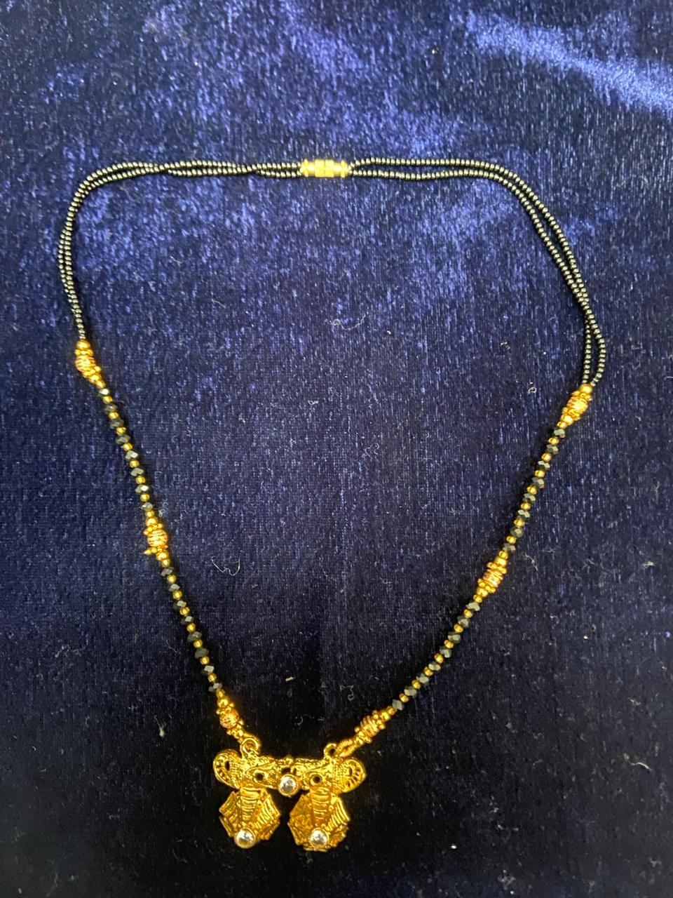 Darshana Jewels Grace Glow Black Beads Mangalsutra