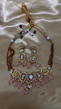 Darshana Jewels Designer Kundan And Austrian Stone Beads Necklace Set