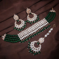 Darshana Jewels Designer Kundan Stone And Beads Choker Necklace Set