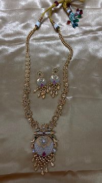 Darshana Jewels Exclusive Pota Stone And Pearl Meenakari Necklace Set
