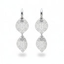 Urthn Stylish Double Leaf Drop Silver Plated Earrings for Women(Pack of 3)