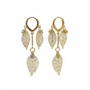 Urthn Stylish Double Leaf Drop Silver Plated Earrings for Women(Pack of 3)