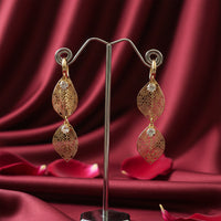 Urthn Stylish Double Leaf Drop Silver Plated Earrings for Women(Pack of 3)