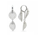 Urthn Stylish Double Leaf Drop Silver Plated Earrings for Women(Pack of 3)
