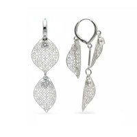 Urthn Stylish Double Leaf Drop Silver Plated Earrings for Women(Pack of 3)