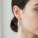 Urthn Stylish Double Leaf Drop Silver Plated Earrings for Women(Pack of 3)