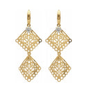 Urthn Stylish Double Square Drop Gold Plated Earrings for Women(Pack of 3)