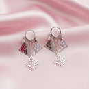 Urthn Stylish Double Square Drop Silver Plated Earrings for Women(Pack of 3)