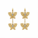 Urthn Stylish Double Butterfly Drop Gold Plated Earrings for Women(Pack of 3)