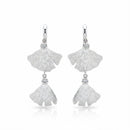Urthn Stylish Double Flroal Drop Silver Plated Earrings for Women(Pack of 3)