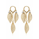 Urthn Stylish Double Leaf Drop Gold Plated Earrings for Women(Pack of 3)