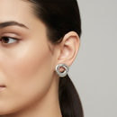 Urthn Designer Gold Plated Twisted Circle Stud Earrings