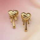 Urthn Melted Heart Style Gold Plated Earrings(Pack of 3)