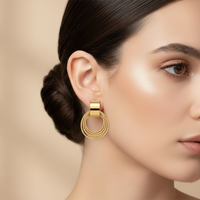 Urthn Stylish Gold Plated Earrings  (Pack Of 6)