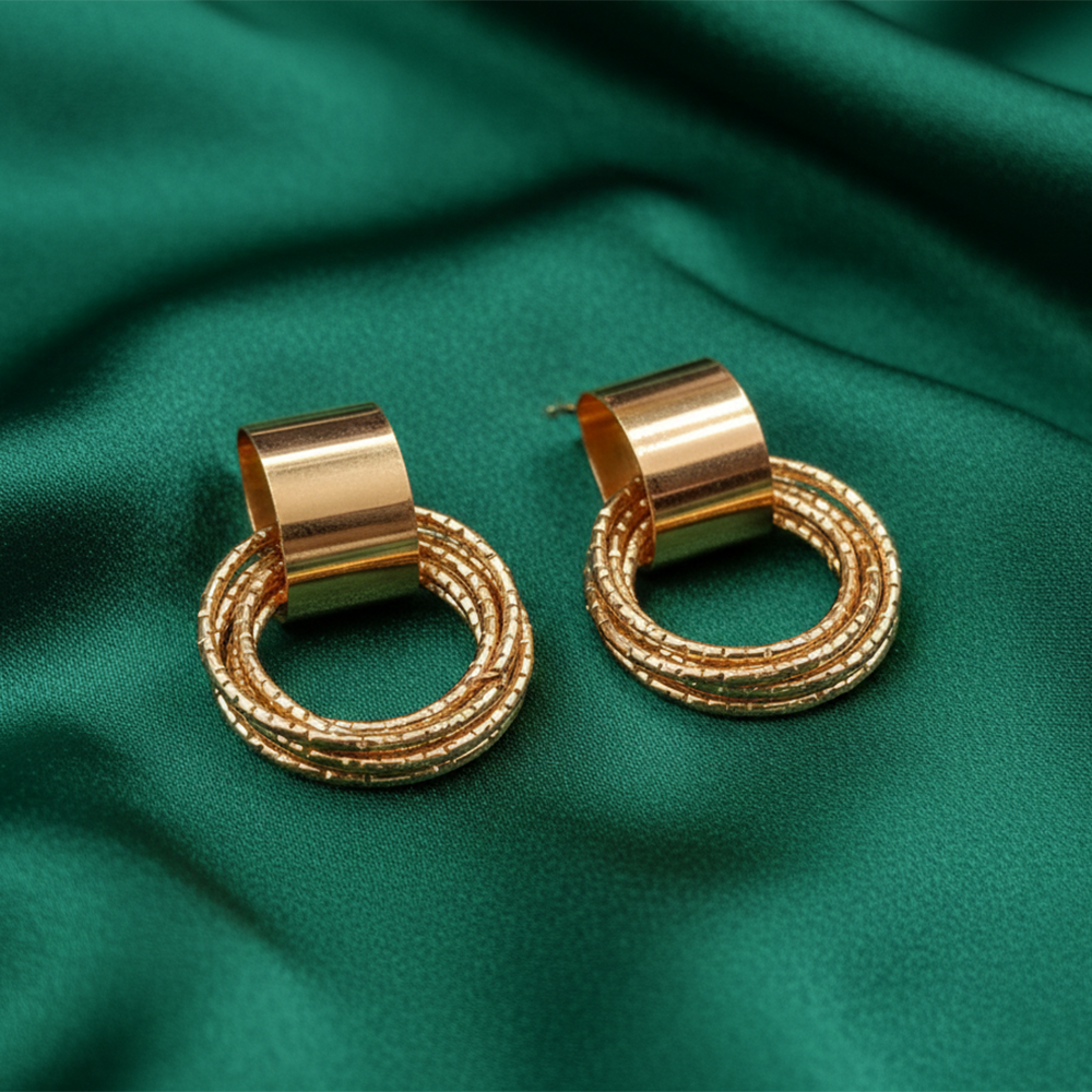 Urthn Stylish Gold Plated Earrings  (Pack Of 6)