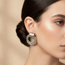 Urthn Stylish Silver Plated Earrings (Pack Of 6)