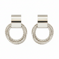 Urthn Stylish Silver Plated Earrings (Pack Of 6)