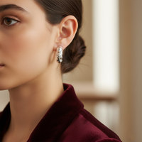 Urthn Stylish Silver Plated Earrings (Pack Of 6)