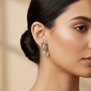 Urthn Stylish Silver Plated Tulip Earrings (Pack Of 6)