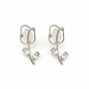 Urthn Stylish Silver Plated Tulip Earrings (Pack Of 6)