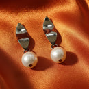 Urthn Silver Plated Pearl Drop Earrings (Pack Of 6)