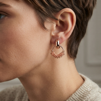 Darshana Jewels  Rose Gold Plated Designer Hoop Earrings for Women  (Set of 6)