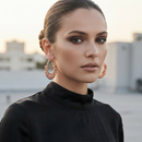 Darshana Jewels  Rose Gold Plated Beaded Hoop Earrings for Women  (Set of 6)