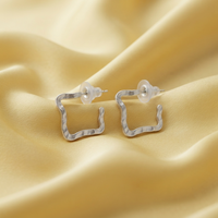 Darshana Jewels  Trendy Silver Geometric Hoop Earrings for Women  (Set of 6)