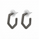 Darshana Jewels  Trendy Black Geometric Hoop Earrings for Women  (Set of 6)