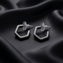 Darshana Jewels  Trendy Black Geometric Hoop Earrings for Women  (Set of 6)