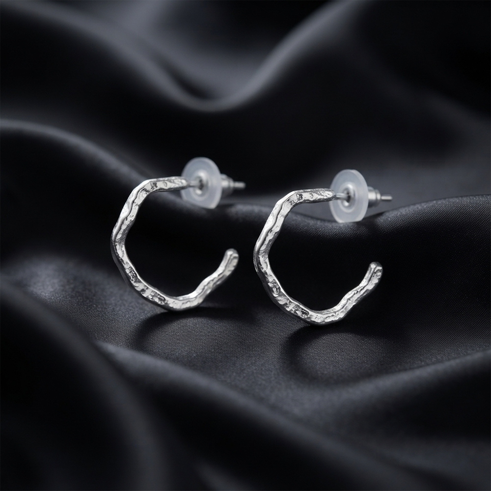 Darshana Jewels  Trendy Silver Geometric Hoop Earrings for Women  (Set of 6)