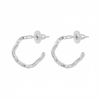Darshana Jewels  Trendy Silver Geometric Hoop Earrings for Women  (Set of 6)