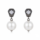 Darshana Jewels  Trendy Silver Pearl Drop Stud Earrings for Women  (Set of 6)
