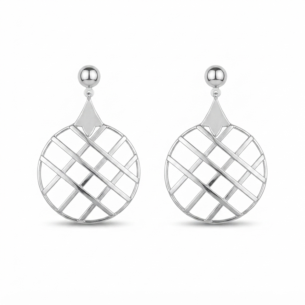 Darshana Jewels  Stylish Silver Geometric Round Dangler Earrings for Women  (Set of 6)