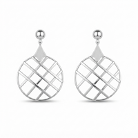 Darshana Jewels  Stylish Silver Geometric Round Dangler Earrings for Women  (Set of 6)