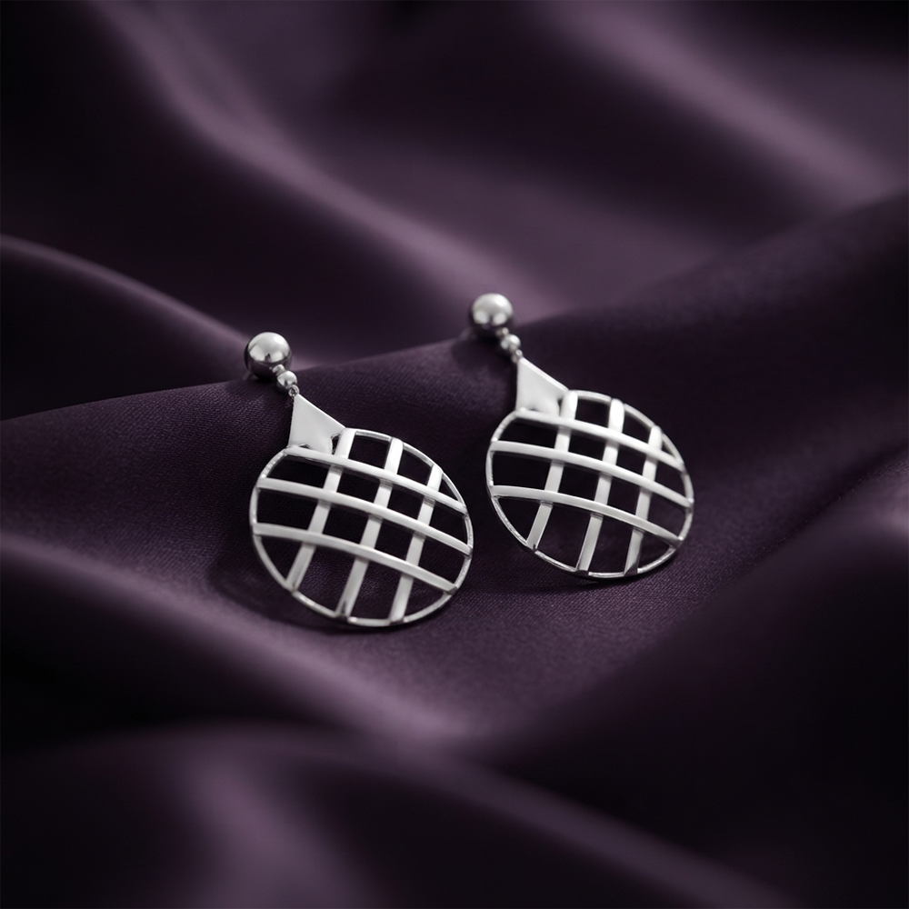 Darshana Jewels  Stylish Silver Geometric Round Dangler Earrings for Women  (Set of 6)