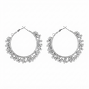Darshana Jewels  Ethnic Silver Beaded Hoop Earrings for Women  (Set of 6)